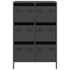 vidaXL Highboard Black Cold-rolled steel 26.8 x 15.4 x 40.0 in Highboard