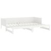 vidaXL Pull-out Day Bed White Solid pine wood 75 in