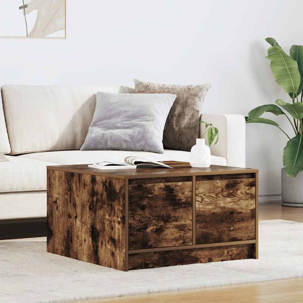 vidaXL Coffee Table Smoked oak Engineered wood Medium Coffee Table