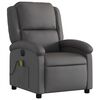 vidaXL Electric Massage Recliner Chair Gray Real Leather