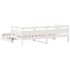 vidaXL Daybed With Trundle White Solid pine wood 31.5 x 79 in Extendable