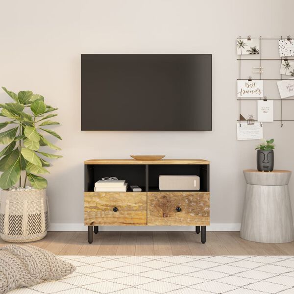 vidaXL TV Cabinet Natural mango wood Solid mango wood, iron, engineered wood