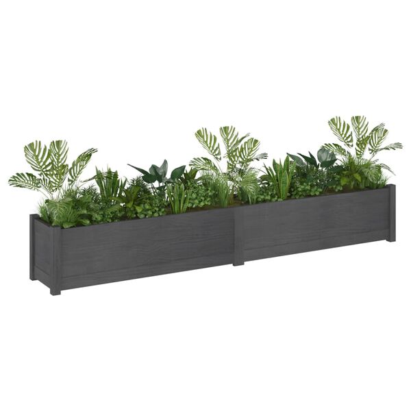 vidaXL Planter Set of 2 Grey Solid pine wood Large Planter
