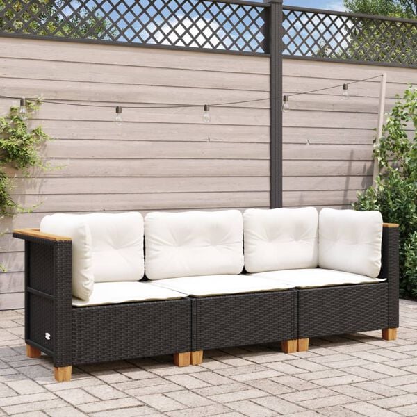 vidaXL Garden Sofa Set of 3 Modular Outdoor Sofa Rectangular Modern