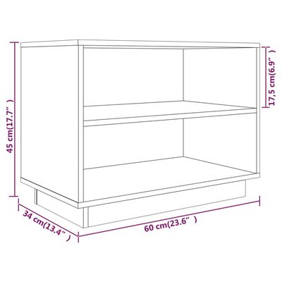vidaXL Shoe Cabinet Gray 23.6"x13.4"x17.7" Solid Wood Pine