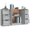 vidaXL Sideboard Set of 3 Grey Sonoma Engineered Wood Sideboard