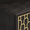 vidaXL TV Cabinet Black, Natural Solid Mango Wood, Engineered Wood, Iron