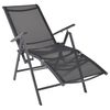 vidaXL Sunlounger Black Aluminum Medium Adjustable Armrests