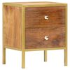 vidaXL Bedside Cabinet Brown Solid Mango Wood Medium Storage