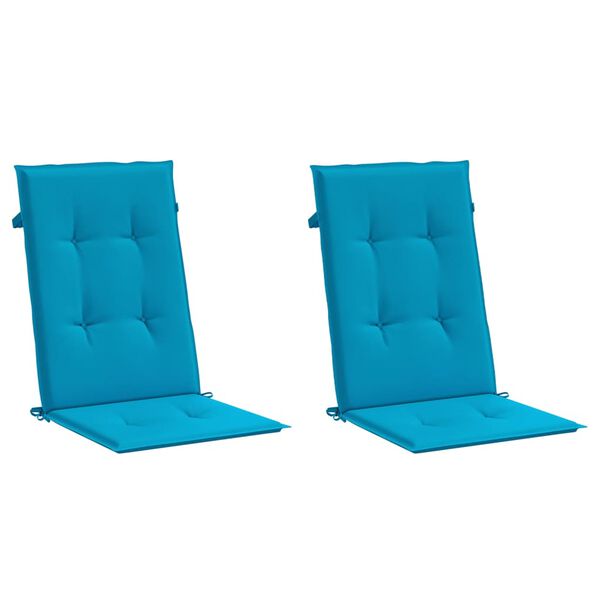 vidaXL Highback Chair Cushion Set of 2 Blue 100% polyester Large