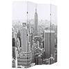 vidaXL Folding Room Divider 63.0x66.9" New York by Day Black and White