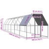 vidaXL Chicken Cage Silver, Silver Grey Galvanized steel, Polyethylene