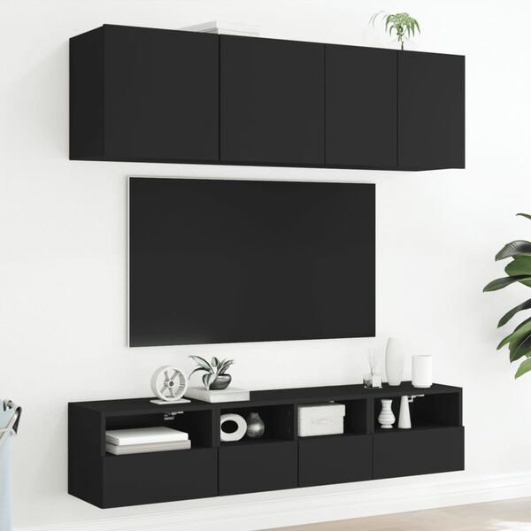 vidaXL TV Wall Cabinet Black Engineered wood 15.7" x 11.8" x 11.8