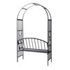 vidaXL Rose Arch Black Powder-Coated Metal Medium Decorative Inlays