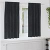vidaXL Curtains with Curtains 2 pcs Black 55.12 x 68.90 in Velvet