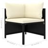 vidaXL Garden Lounge Set Black PE Rattan, Powder-Coated Steel, Polyester