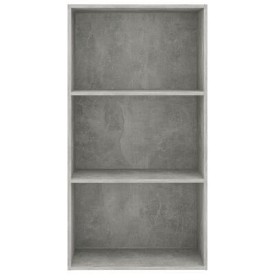 vidaXL 3-Tier Book Cabinet Concrete Gray 23.6"x11.8"x44.9" Engineered Wood