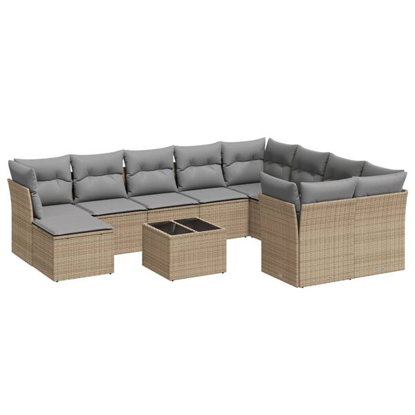 vidaXL Garden Sofa Set Beige and Light Grey