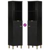 vidaXL Bathroom Cabinet Black Solid mango wood, engineered wood