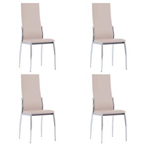 vidaXL Dining Chair Set of 4 Cappuccino