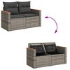 vidaXL 8 Piece Patio Sofa Set with Cushions Gray Poly Rattan