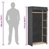 vidaXL Wardrobe Gray 60% Cotton, 40% Polyester Fabric, Solid Fir Wood