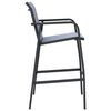 vidaXL Garden Bar Chair Set of 2 Grey Textilene, Steel Adjustable
