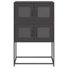 vidaXL Highboard Black Cold-rolled Steel Medium Industrial Highboard