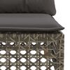 vidaXL Patio Sofa Corner with Cushions Grey Poly Rattan