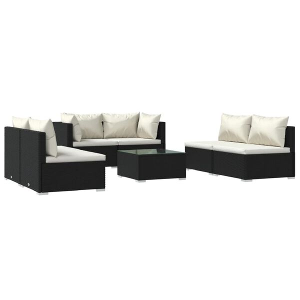 vidaXL Garden Lounge Set Black