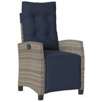 vidaXL Reclining Patio Chair with Footrest Gray Poly Rattan