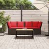 vidaXL Patio Sofa Brown and Red