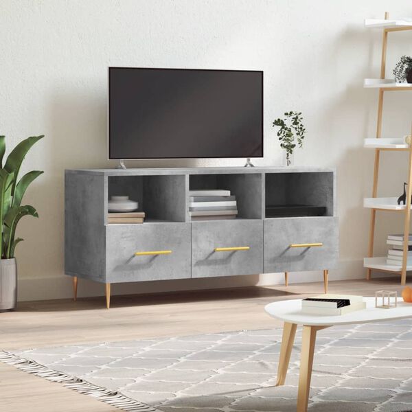 vidaXL TV Cabinet Concrete Grey Engineered Wood Medium TV Cabinet