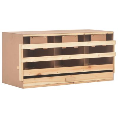 vidaXL Chicken Laying Nest 3 Compartments 37.8"x15.7"x17.7" Solid Pine Wood