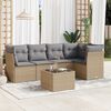 vidaXL Garden Sofa Set Beige, Light Grey