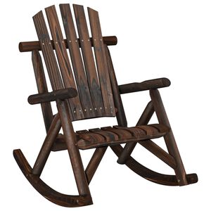 vidaXL Garden Rocking Chair Burned Wood Finish Solid Spruce Wood Standard