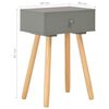 vidaXL Nightstand Set of 2 Grey and brown Solid pine wood and MDF