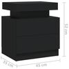 vidaXL Bedside Cabinet Black Engineered wood 17.7 x 13.8 x 20.5 in