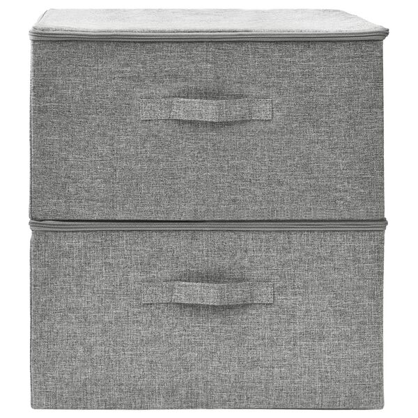 vidaXL Storage Box Set of 2 Gray