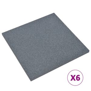 vidaXL Fall Protection Tiles 6 pcs Rubber 19.7x19.7x1.2" Grey