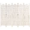 vidaXL Hand carved 5-Panel Room Divider White 78.7"x65" Solid Mango Wood