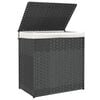 vidaXL Laundry Basket with 2 Sections Grey 20.9x13.8x22.4" Poly Rattan