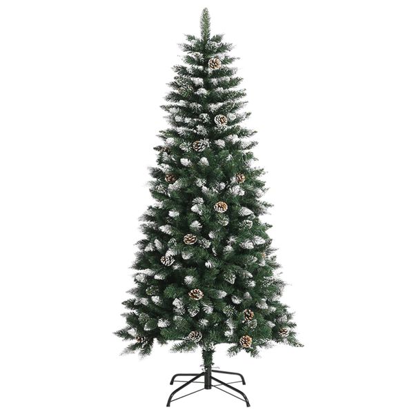 vidaXL Christmas Tree Green and white PVC, steel Small Decorative Inlays