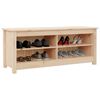 vidaXL Shoe Bench Natural Wood Solid Pine Wood Medium Shoe Bench