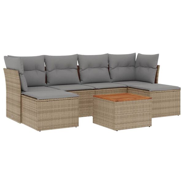 vidaXL Garden Sofa Set Beige, Light Grey