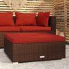 vidaXL Garden Footrest Brown PE rattan 27.6 x 27.6 x 11.8 in Modular