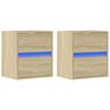 vidaXL TV Wall Cabinet Set of 2 Sonoma oak Engineered wood Compact