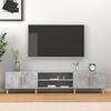 vidaXL TV Cabinet Concrete Grey Engineered Wood, Solid Eucalyptus Wood