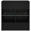 vidaXL TV Wall Cabinet Black Engineered wood and glass Standard
