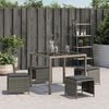 vidaXL Patio Stool Gray PE Rattan, powder-coated steel, foam, polyester